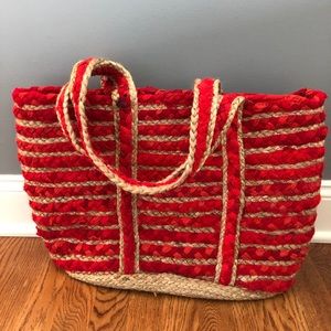 Red beach bag